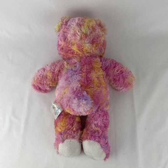 Build A Bear Endless Hugs Teddy Bear 17" Plush Heart Nose Pink Tie Dye Retired - Picture 4 of 7